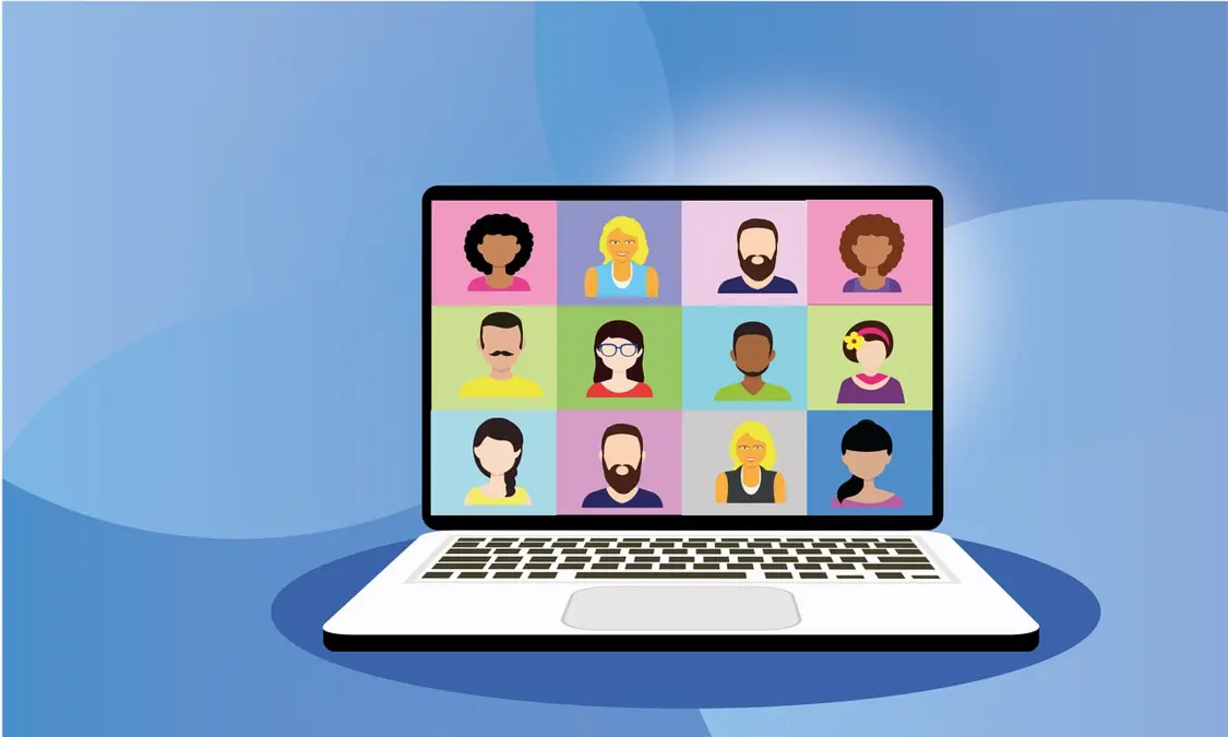 Online Arabic class with students on video call