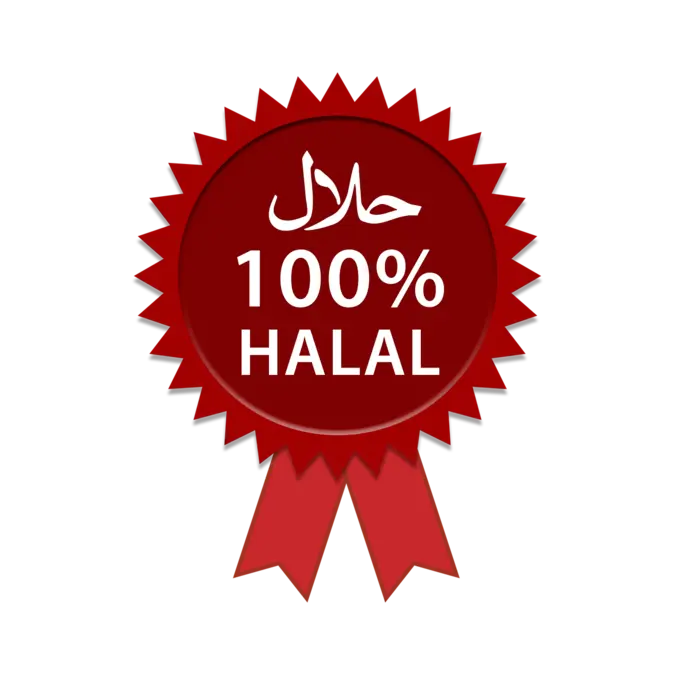 Label halal rouge 100% certifié