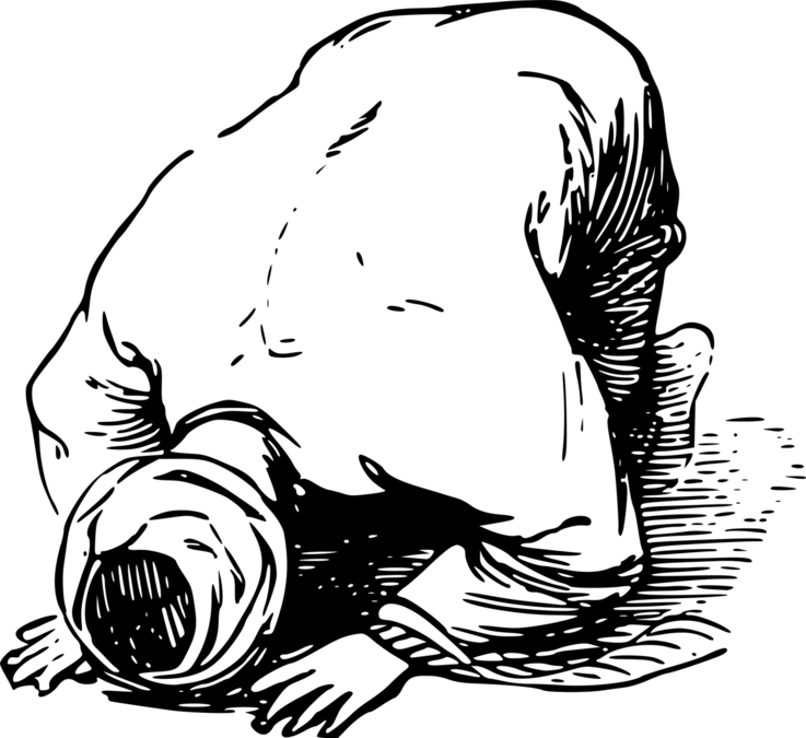Muslim prostrating illustrating missed prayers