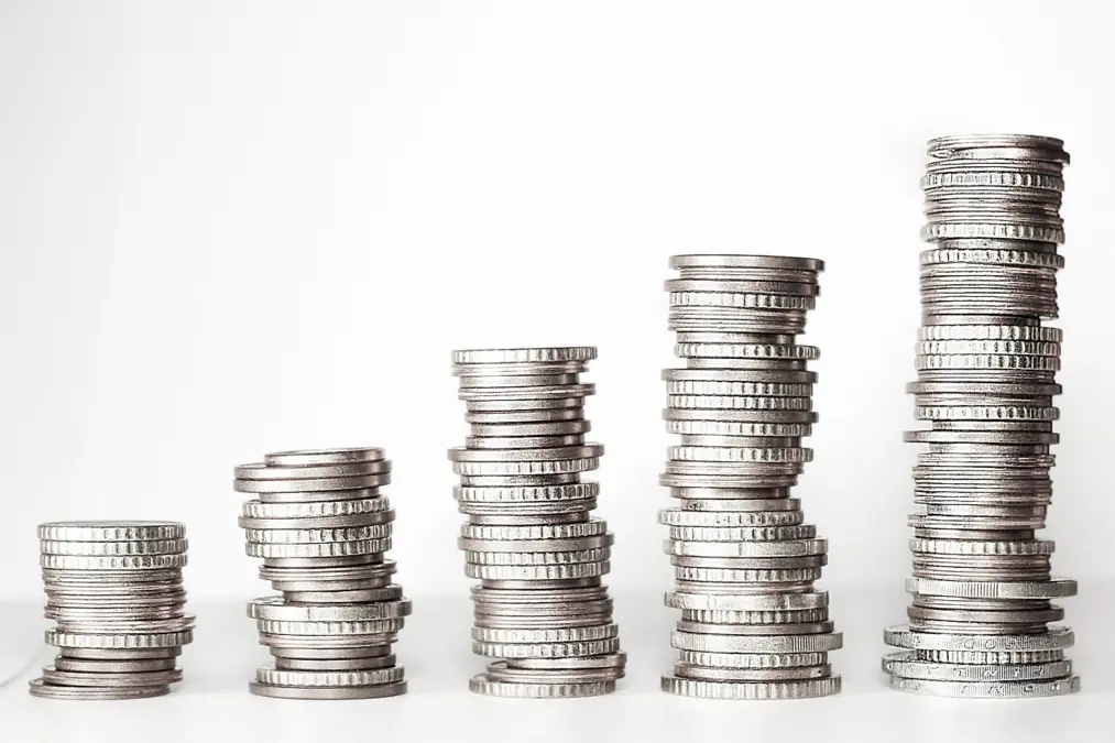 Piles de pièces montrant une croissance financière