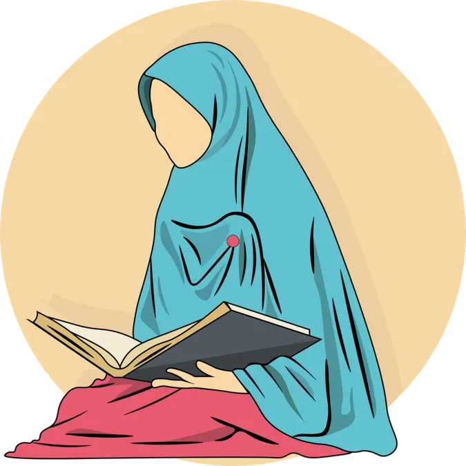 Femme musulmane lisant le Coran pendant Ramadan