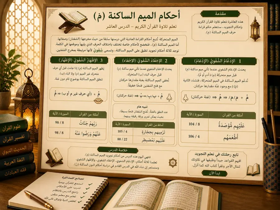 Cours de tajwid sur le mim sakina