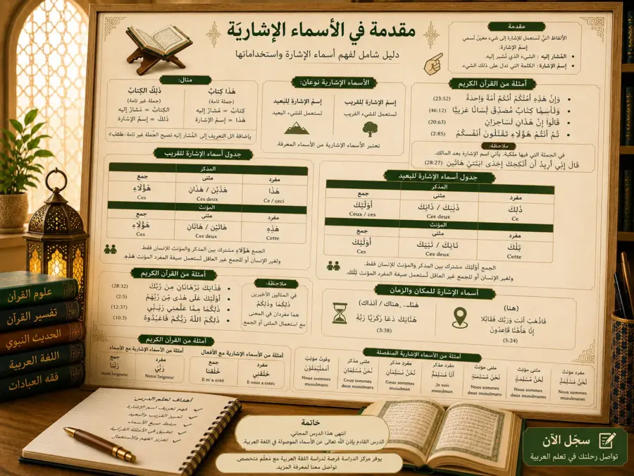 Chart on Arabic demonstrative pronouns