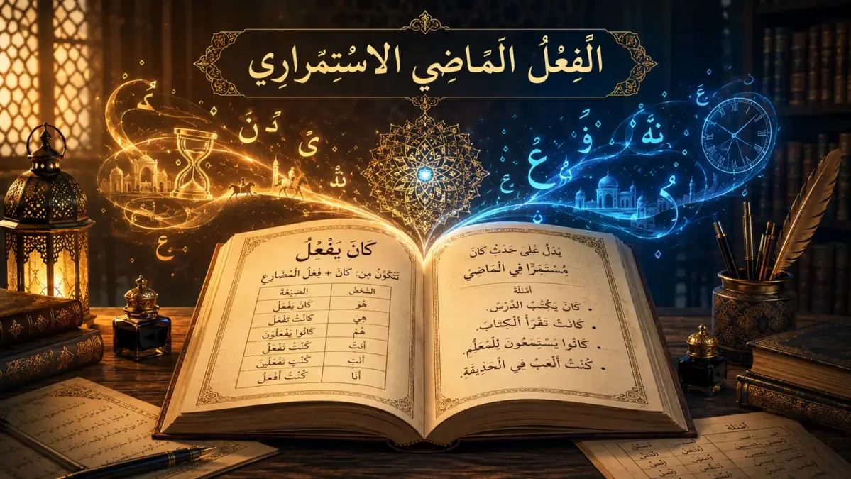 Livre de grammaire arabe sur le passé continu