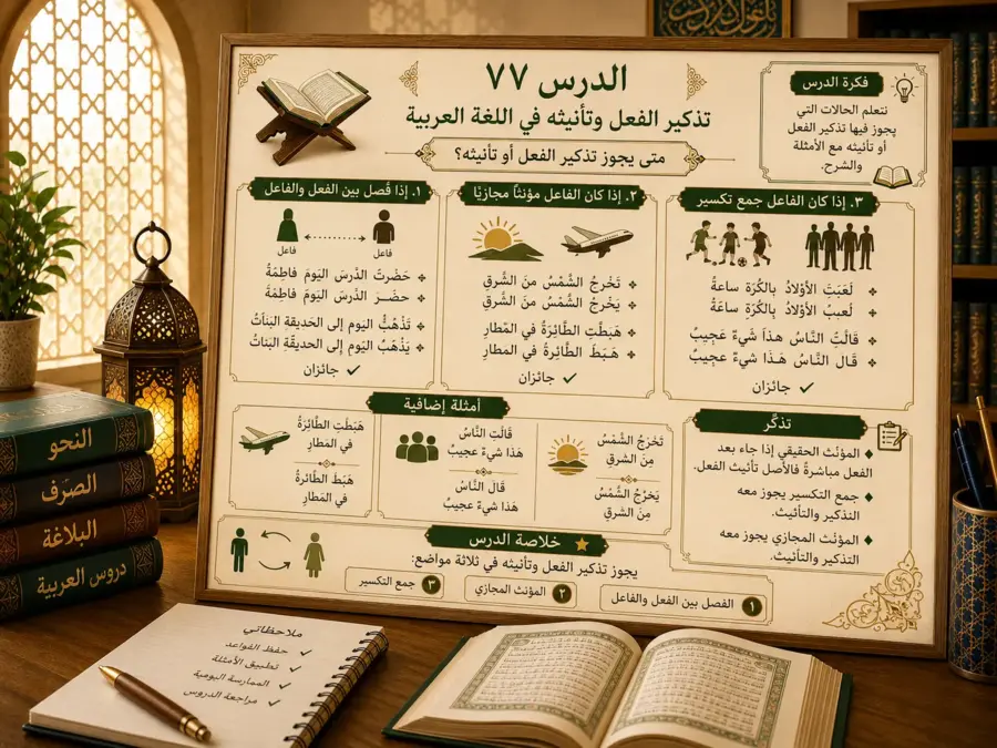 Arabic grammar lesson about masculine and feminine verbs