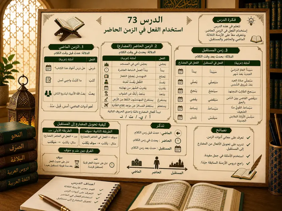 Tableau arabe sur le présent et le futur