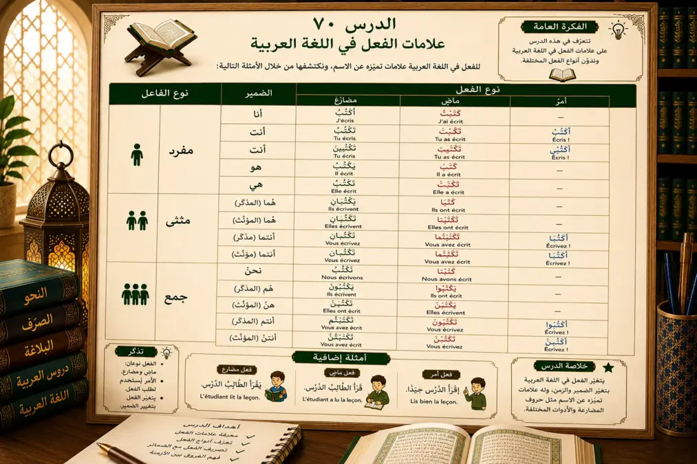 Arabic chart about verb conjugation