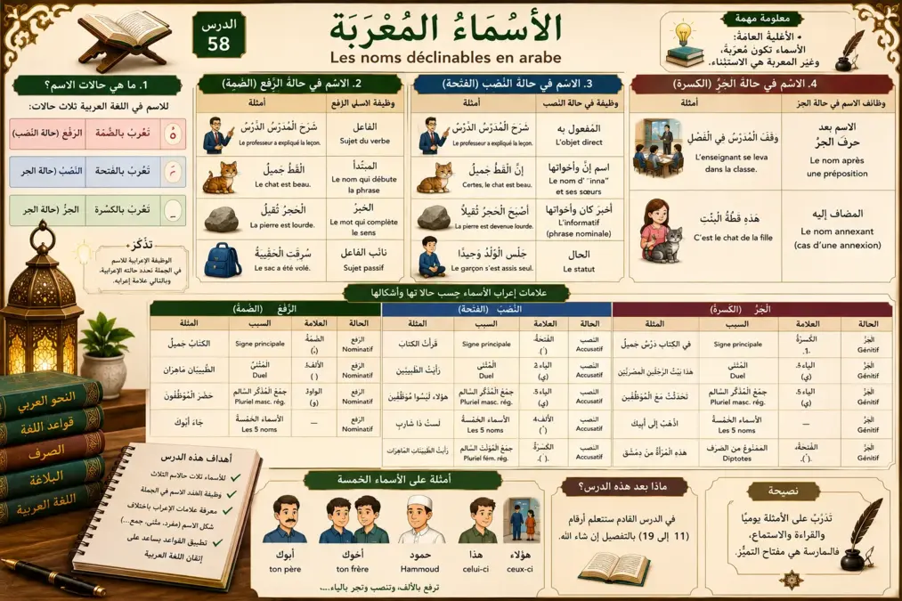 Arabic grammar lesson about declinable nouns