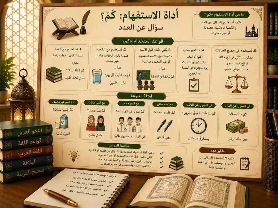 Arabic question word kam grammar lesson