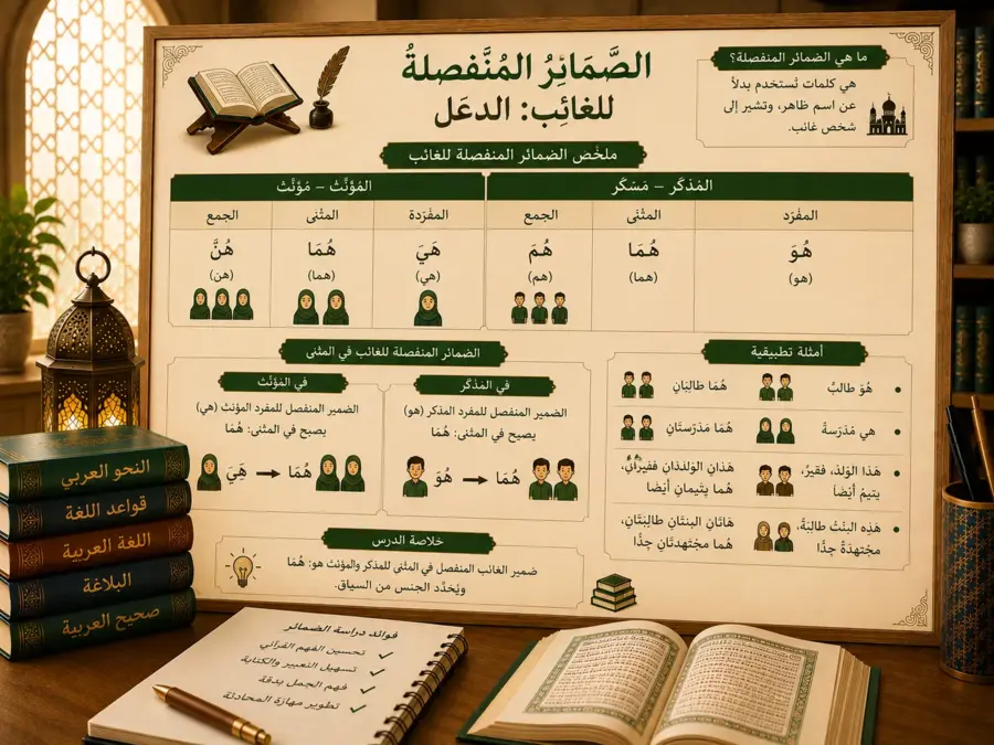 Arabic grammar lesson about the dual pronoun huma