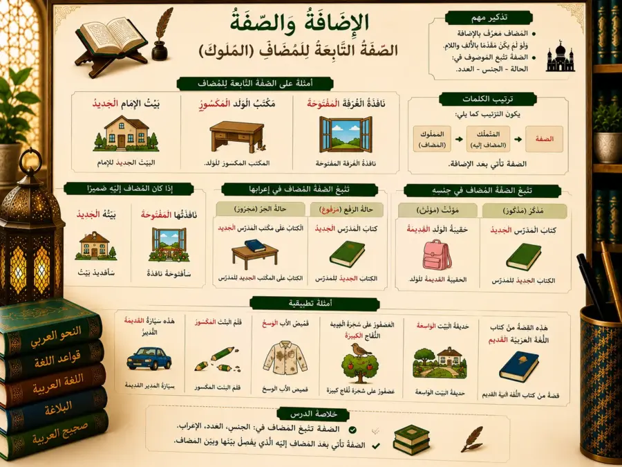 Arabic grammar lesson about idafa and adjectives
