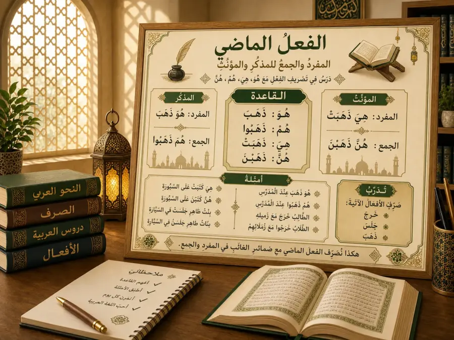 Arabic past tense lesson with hum and hunna