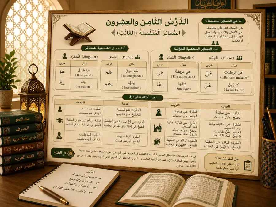 Arabic grammar lesson about third person pronouns