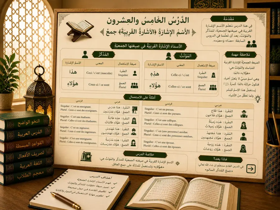 Illustration of the Arabic plural demonstrative pronoun هَؤُلاءِ