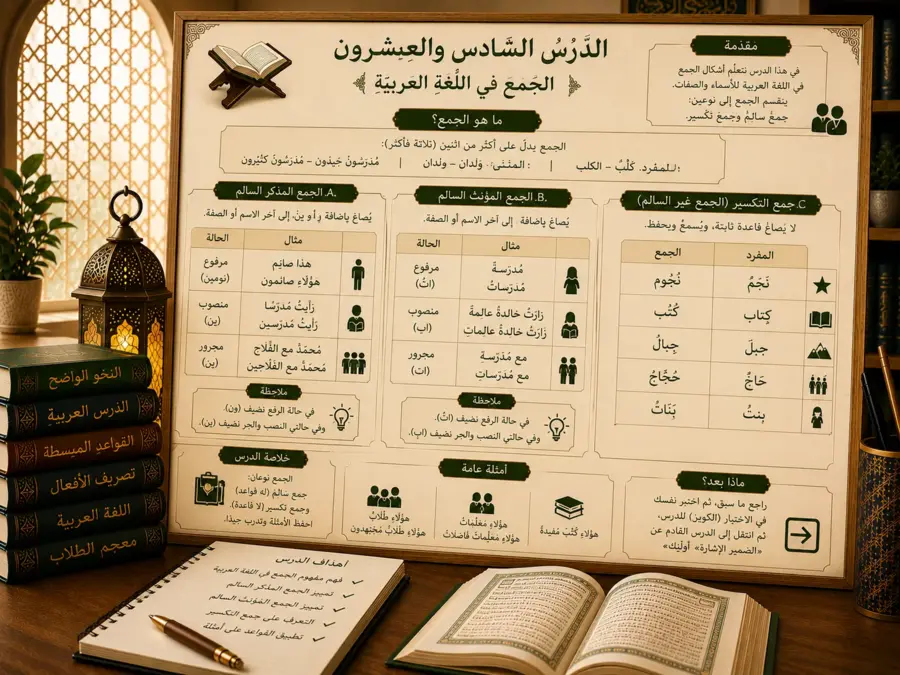 Illustration of the Arabic plural اَلْجَمْعُ
