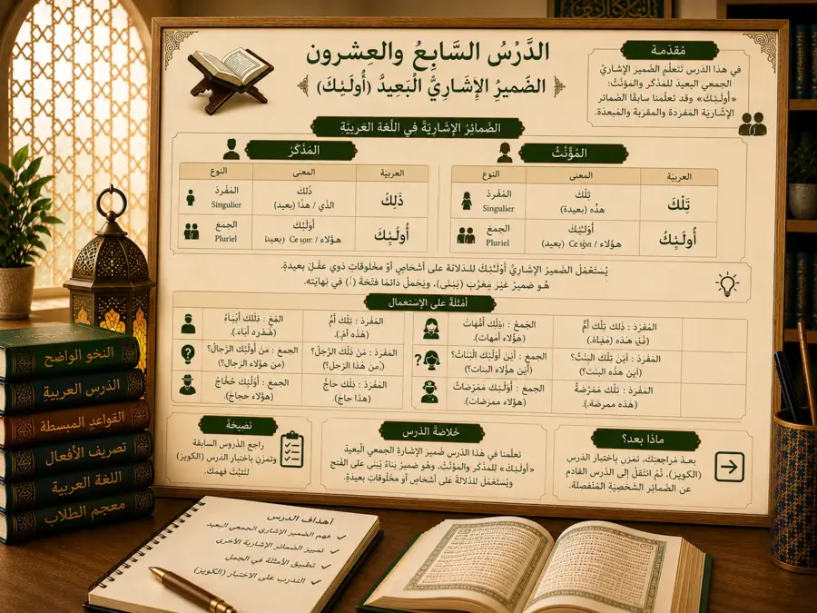 Illustration of the distant Arabic plural demonstrative pronoun أُولَـٰئِكَ