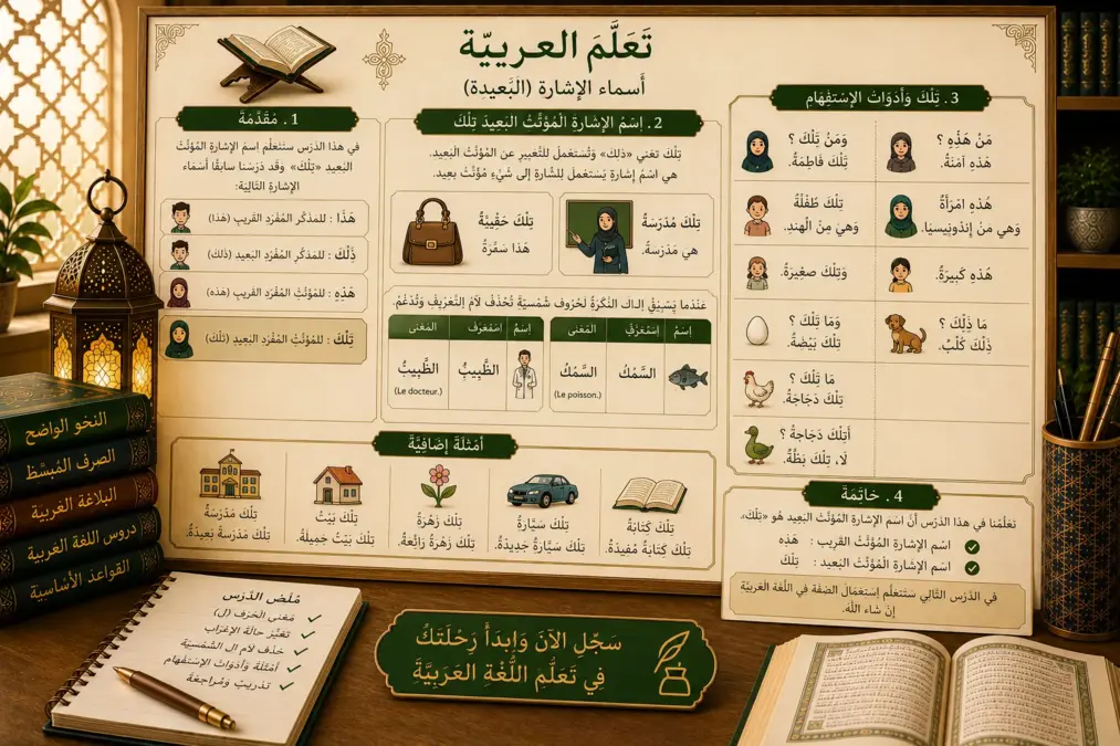 Arabic illustration about tilka demonstrative pronoun