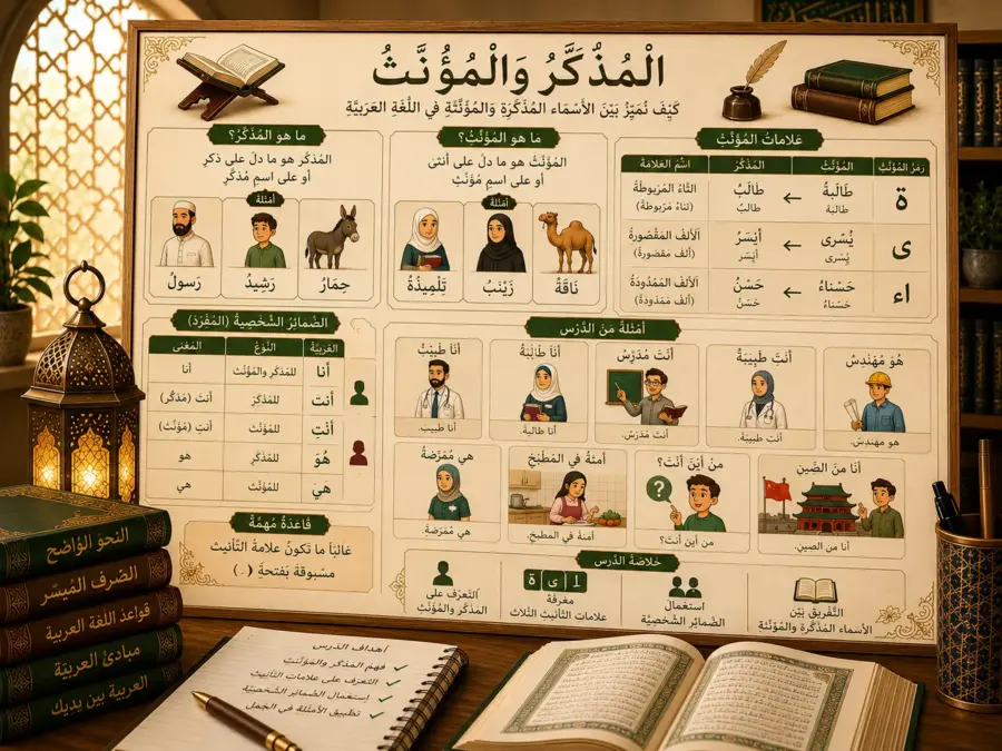 Illustration arabe sur le masculin et le féminin