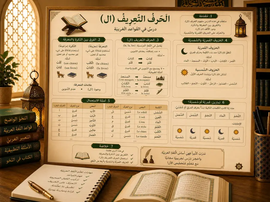 Illustration arabe sur l’article défini ال