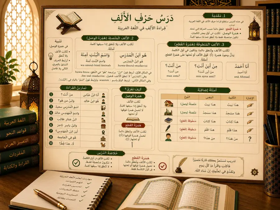Illustration arabe sur la lettre Alif