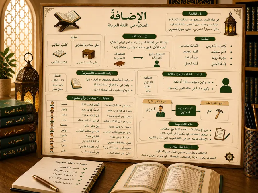 Illustration arabe sur l’idafa