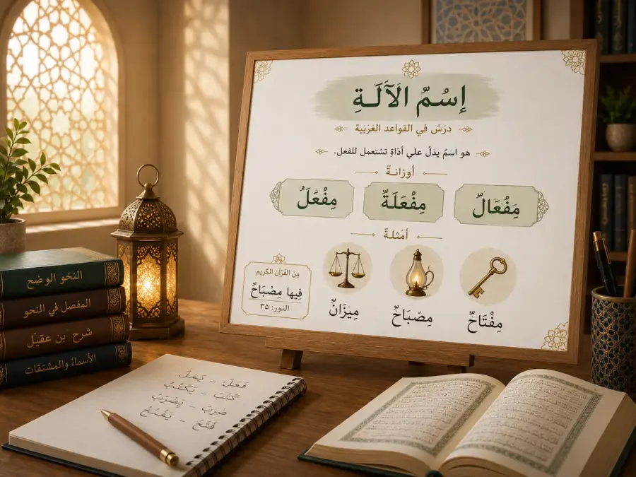 Arabic board showing the noun of instrument