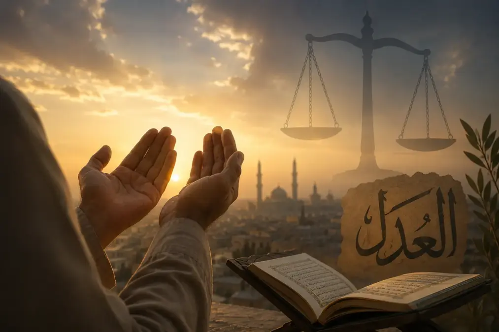 Invocation contre l’injustice avec Coran et balance de justice
