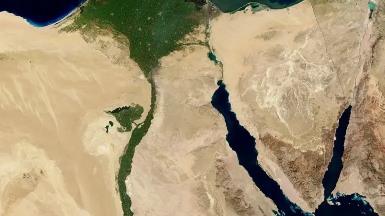 Vue satellite de l’Égypte et du delta du Nil