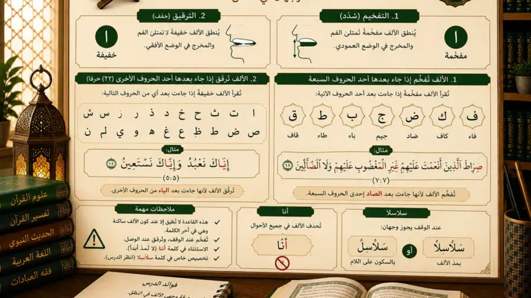 Cours de tajwid sur la lettre alif