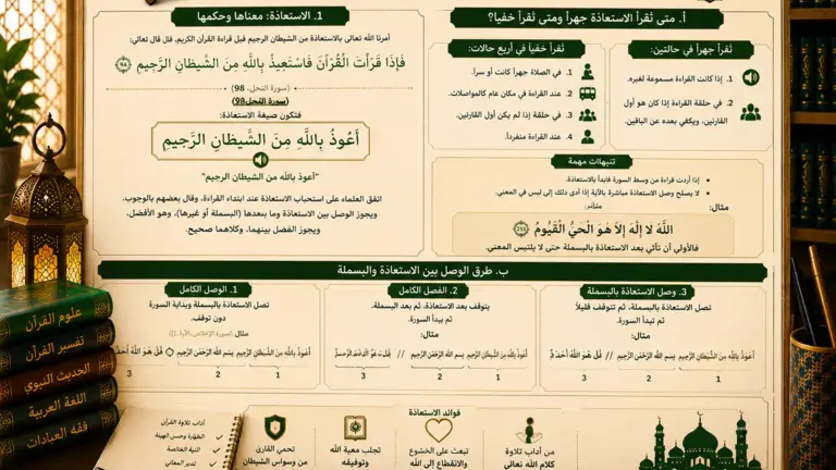 Cours de tajwid sur l’isti‘adha et la basmala