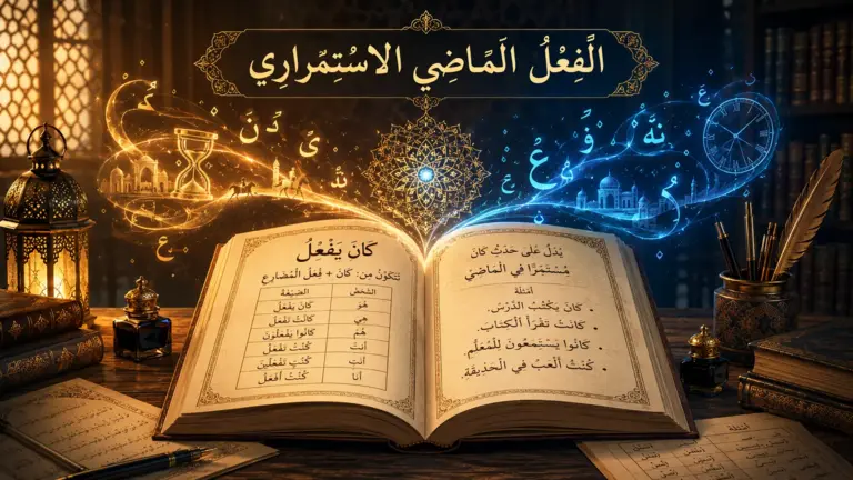 Arabic grammar book about the past continuous tense