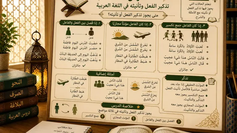 Cours de grammaire arabe sur le verbe masculin ou féminin