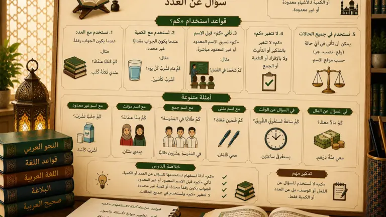 Arabic question word kam grammar les
