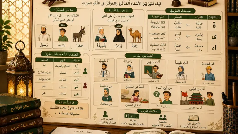 Illustration arabe sur le masculin et le féminin