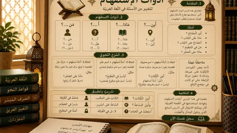 Illustration arabe sur les outils d’interrogation