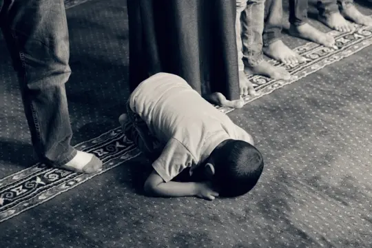 Muslim praying in prostration