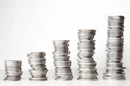 Stacks of coins showing financial growth