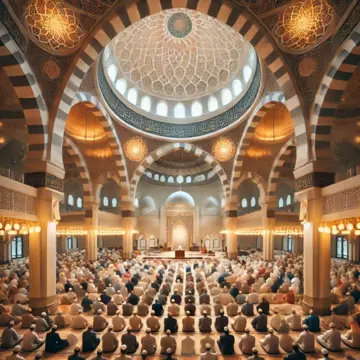 Fidèles réunis à la mosquée pour la prière du vendredi