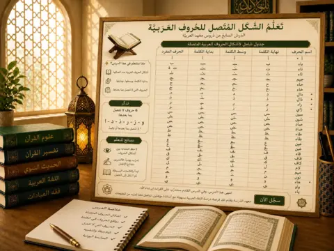 Cours sur les formes liées des lettres arabes