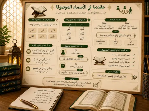 Tableau sur les pronoms relatifs en arabe
