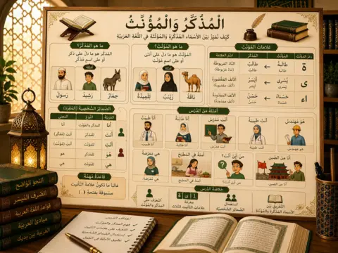 Illustration arabe sur le masculin et le féminin