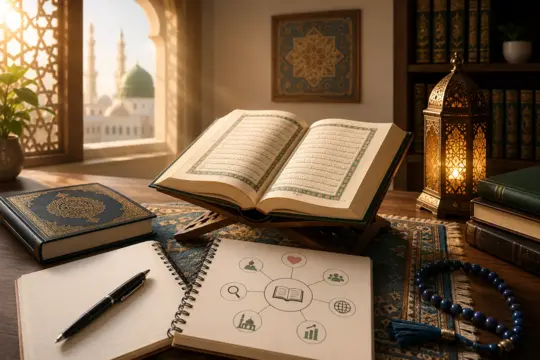 Open Quran with study materials