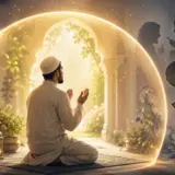 Muslim man praying protected from harmful influences