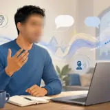 Étudiant pratiquant son expression orale en arabe en ligne