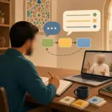 Élève construisant ses premières phrases en arabe