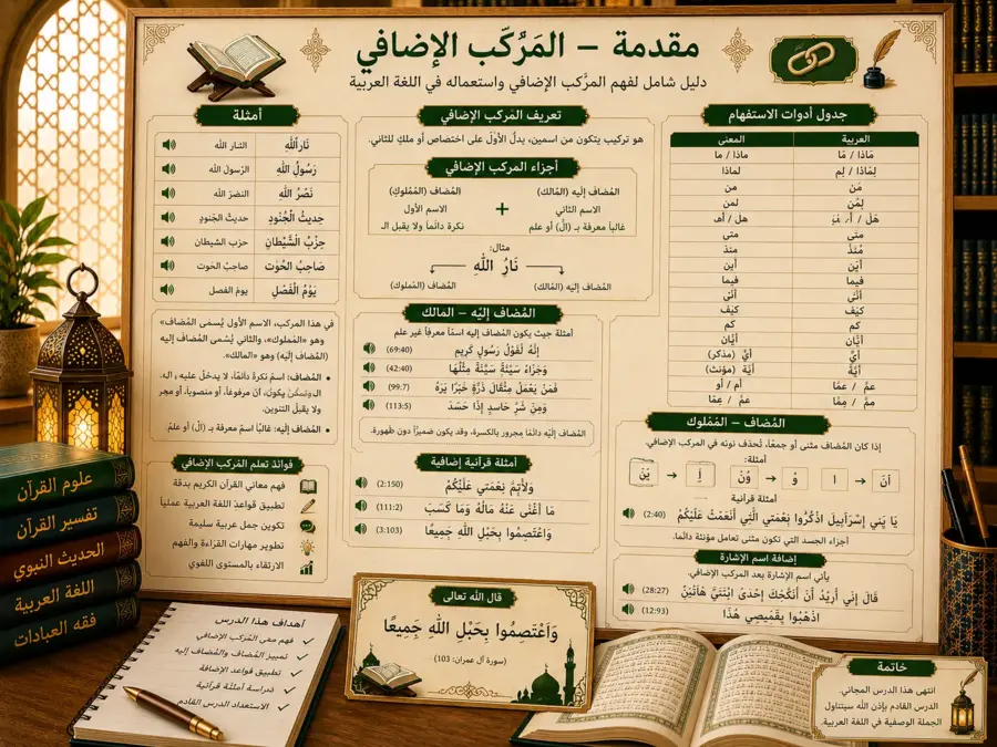 Tableau sur la construction possessive en arabe