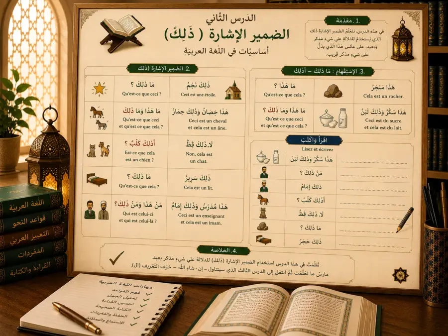 Illustration arabe sur ذَلِكَ démonstratif masculin