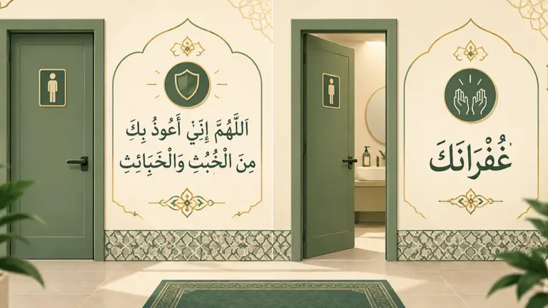 Illustration de la doua avant et après les toilettes