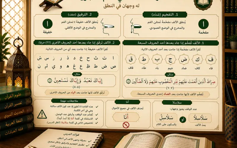 Cours de tajwid sur la lettre alif