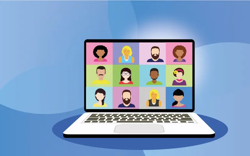 Online Arabic class with students on video call